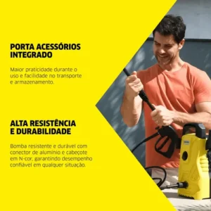 Lavadora de Alta pressão Kärcher Compacta 1500 PSI/Libras 1400W 300L/h com Aplicador de Detergente e Lança Regulável 127v - Imagem 9