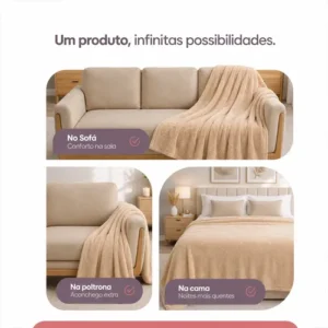 Coberta Manta Soft Casal Microfibra Anti-alérgica Dupla Face - Imagem 9