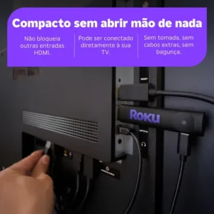 Roku Streaming Stick 2025 Para Tv Hd/fhd Controle Por Voz Preto De Voz 3ª geração 3840BR - Imagem 6