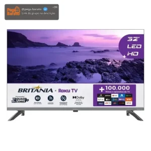 Smart Tv 32 Pol Hd Britânia B32kra Roku Tv Wi-fi Dolby Audio - Imagem 1