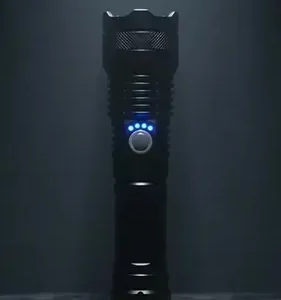 Lanterna Tática Militar T9 Mais Forte do Mundo Led Super Potente Zoom Telescópico Recarregável Aluminio Resistente Água Poeira Sitio Fazenda Uniled - Imagem 2