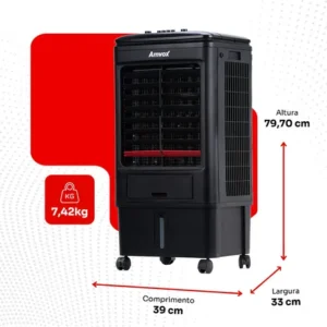 Climatizador De Ar Amvox Umidifica E Ventila 18l Preto - Imagem 9
