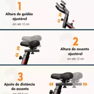 Bicicleta Ergométrica Spinning X11 Cor Preto/vermelho BRUSFIT - Imagem 8
