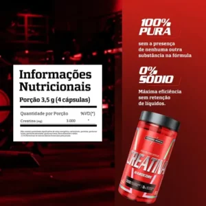 Creatina Hardcore 100% Pura 120 Capsulas Energia e Força - Integralmedica - Imagem 4