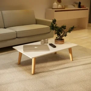 Mesa De Centro 80x42 Baixa Pé Palito Retangular Sala Retrô - Imagem 9