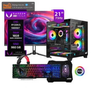 Pc Gamer Completo Ryzen 5 5600gt 16gb Ddr4 Ssd 960gb 960 Gb 16 Gb Amd Radeon Vega 7 - Imagem 1