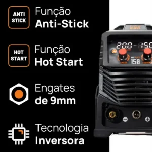 Máquina de Solda Multiprocesso MIG Flex 150a Pró Euro Bivolt MIG sem gás MMA TIG - Imagem 6