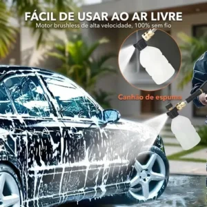 Lavadora de Alta Pressão Portátil Recarregável Maleta 2 Baterias Preto - Imagem 4