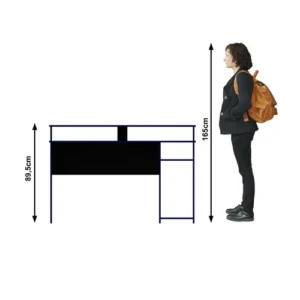 Escrivaninha Mesa Gamer Para Computador PC Dois Andares Com Espaço Com Monitores E CPU Escritório, Quarto Espaçoso Cor Azul - Imagem 8