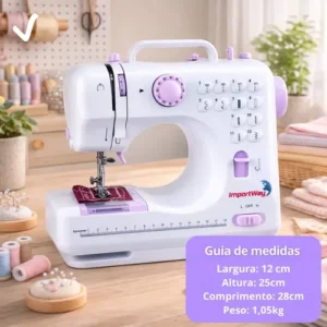 Máquina De Costura Reta ImportWay 12 Pontos Doméstica IWMC-505 Portátil Branco - Imagem 10