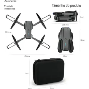 Drone E99 4k Wifi 2 Dupla Hdcâmeras Profissional Cor Preto - Imagem 9