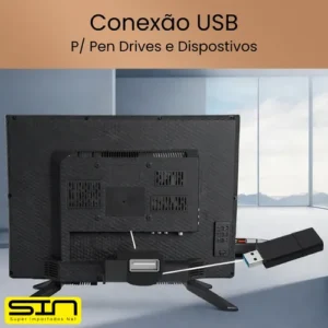 Monitor Tv Led 17 Hd Hdmi Usb Com Conversor Digital Isdbt - Imagem 7