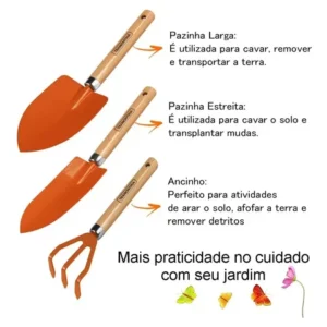 Conjunto Jardinagem 5 Peças Tramontina + Luva Jardim Brinde - Imagem 2
