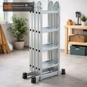 Escada De Alumínio Multifuncional Articulada 16 Degraus 4x4 - Imagem 1