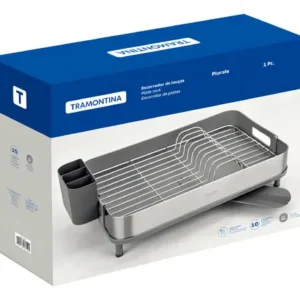 Escorredor Louça Tramontina Inox C/ Porta Talher Removível Cor Grafite - Imagem 6