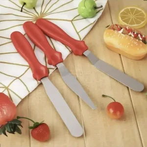 Kit 3 Espátulas Inox P/ Confeitaria Alisador De Bolo Decorar - Imagem 8
