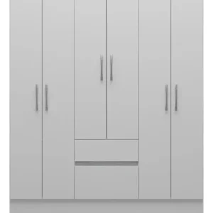 Guarda-roupa Casal New Brusque 6 Portas 2 Gavetas Bartira - Branco - Imagem 2