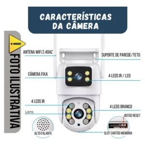 Câmera Dupla Segurança Ip Wifi Externa Lente 6mp App Yoosee - Imagem 9