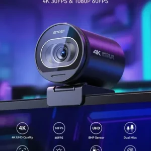 EMEET S600 4K Webcam 1080P 60Fps Camera Para Pc Streaming Con Microfone Automático Full HD Videoconferencia - Imagem 3