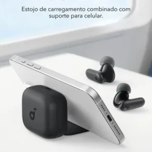 Fone de Ouvido Bluetooth 5.4 soundcore P30i da Anker, Cancelamento de Ruído Adaptativo, Graves Poderosos, 45H de Reprodução, Estojo 2-em-1 com Suporte para Celular, IP54, Fone sem fio TWS, Preto - Imagem 3