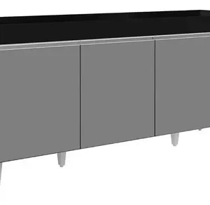 Balcão Gabinete Para Pia 180cm Sem Tampo Dallas Preto/cinza - Imagem 3