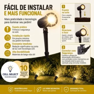 Kit 10 Luminária Espeto Jardim Super Led 7w Ip65 Prova Dágua - Imagem 3