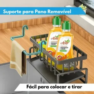 Pia Organizador Detergente Esponja Suporte Cozinha Em Metal - Imagem 7