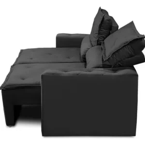 Sofá Retrátil E Reclinável Com Molas 1,80m Livia Suede Preto - Imagem 8