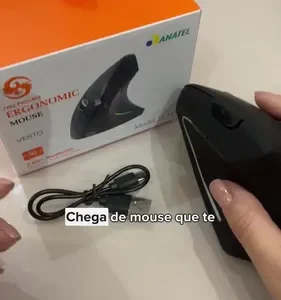 Mouse Vertical Ergonômico Recarregável Sem Fio Bluetooth Led Usb 2.4g 1600 Dpi Silencioso Portátil - Imagem 2