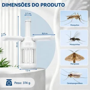 Lâmpada Led Dobrável Recarga Com Repelente Para Camping - Imagem 5