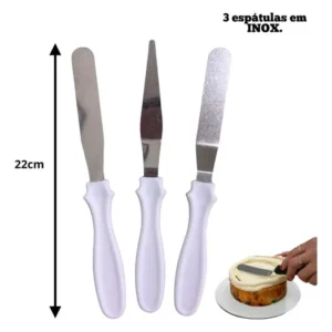 Kit 7 Espátulas Decorativas Profissional Para Bolo Cobertura - Imagem 8
