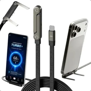 Cabo USB-C para USB-C de 240W com Suporte Dobrável e Carga Rápida de 1.5m - Imagem 12