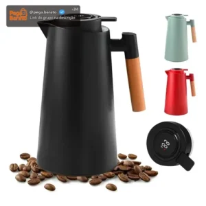 Garrafa Térmica 1 Litro Com Termômetro Led Para Chás / Café - Imagem 1
