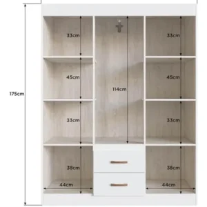 Guarda Roupa Solteiro 6 Portas 2 Gavetas Sidney Doripel Cor Branco - Imagem 4