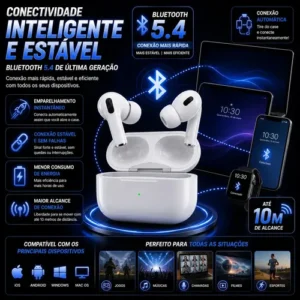 Fone Bluetooth Compatível Com Ios, Android, Samsung E iPhone Cor Branco B Basto - Imagem 5