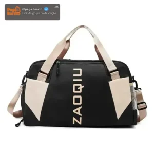 Bolsa de Viagem de Mão Grande Preta para Bordo e Academia - Imagem 1