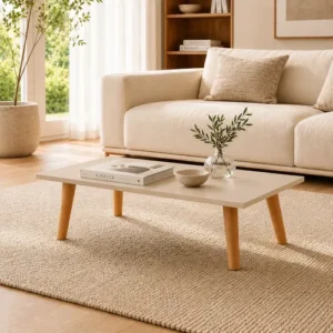 Mesa De Centro 80x42 Baixa Pé Palito Retangular Sala Retrô - Imagem 2