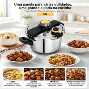 Panela De Pressão 10l, Válvulas Reguladoras De Pressão Dupla - Imagem 9