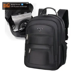 Mochila Masculina Impermeável Faculdade Alça Reforçada Preto - Imagem 1