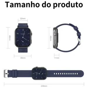 Smartwatch PEJE ZW03 Tela AMOLED 2.13" 2 Pulseiras À Prova d'Água Bluetooth Chamadas 120+ Modos Esportivos Masculino Feminino Android iOS - Imagem 10