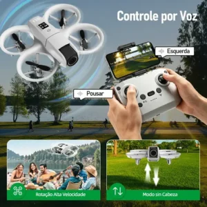 Drone Neo Com Câmera 4k Full Hd Wifi Cor Cinza 2 Baterias - Imagem 8