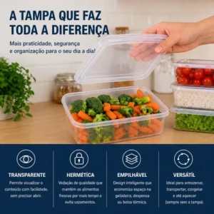 Kit 10 Potes 500ml Bpa Free Freezer Microondas Reutilizável - Imagem 6