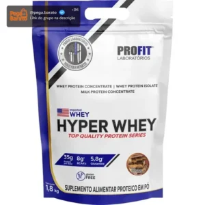 Hyper Whey Protein 1,8kg Isolado E Concentrado - Profit Labs Sabor Chocolate C/ Pasta De Amendoim - Imagem 1