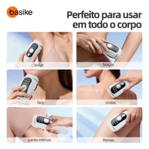 Depilador A Laser Luz Pulsada IPL Basike Sensacao Gelo Indolor Depilacao Definitiva 1 Milhao Disparos 9 Niveis Rosto Corpo aparelho depilacao feminino depilação a laser laser depilacao depilacao intim - Imagem 5