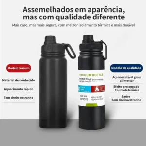 800mlgarrafa Térmica Água Squeeze Inox Academiaquente E Frio - Imagem 3