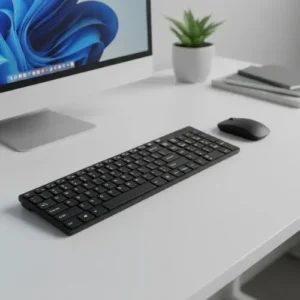 Kit Teclado E Mouse Wireless Sem Fio Preto 2.4GHz Slim Com Membrana De Silicone Silenciosa para Trabalho Estudos Home Office e Jogos - Imagem 7