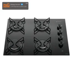 Cooktop 4 Bocas Atlas Agile Up Mesa Vidro Mega Chama Bivolt - Imagem 1