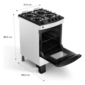 Fogão Consul 4 Bocas Branco Com Mesa Esmaltada - Cfo4zab - Imagem 3