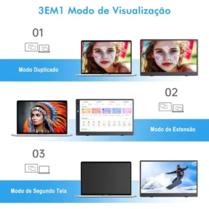 Monitor Portátil 15.6'' Tela Externa Hdr Ips 1080p Ultrafino - Imagem 5