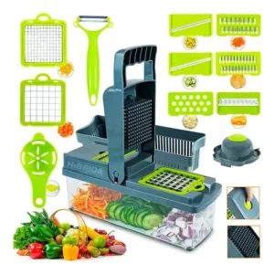 Cortador Picador Manual de Alimentos Ralador Fruta Legumes Cor Verde - Imagem 3